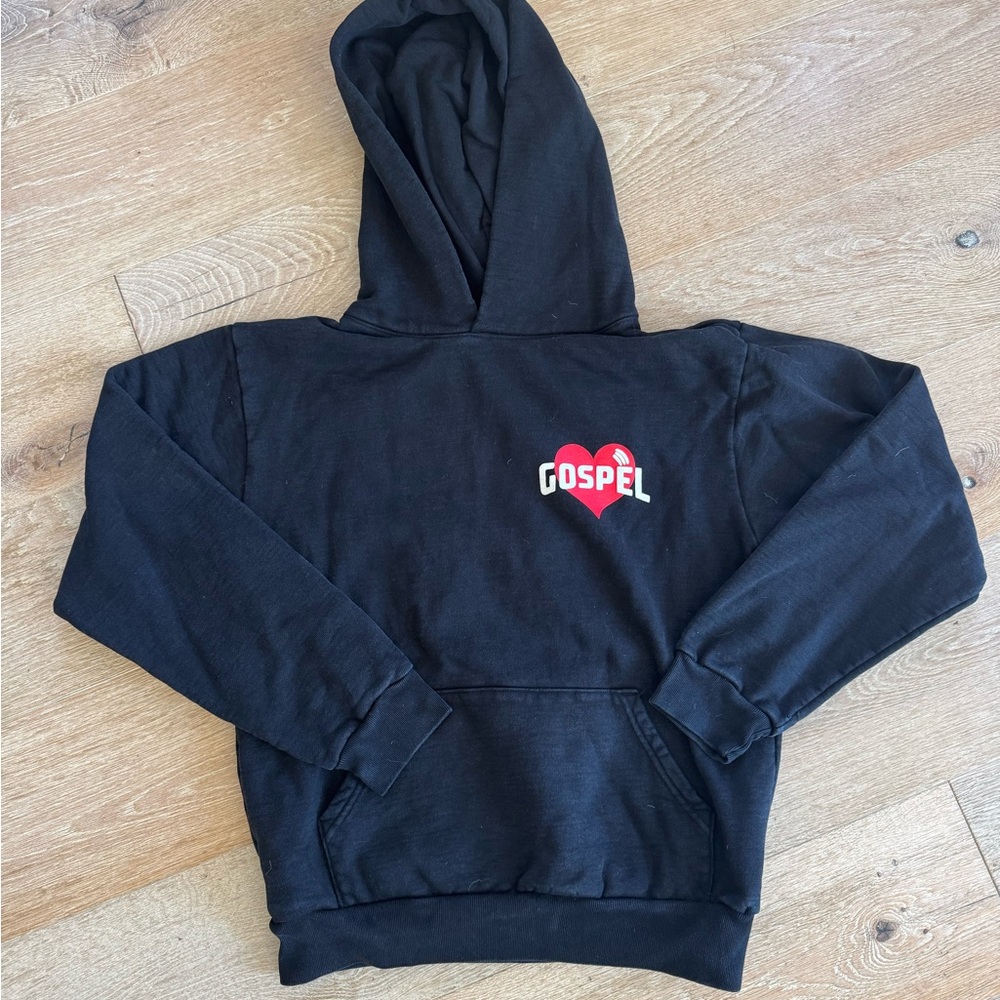 Black Gospel Hoodie with Heart Logo